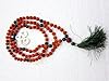 Rudraksha Prayer Mala Beads Japamala with Green Jade Om Pendant