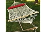 Algoma Imported Double Size 13 Feet 2 Point Cotton Rope Hammocks with Pillow