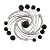 Black And Clear Rhinestone Spiral Pin Brooch