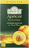 Ahmad Tea Apricot Sunrise Black Tea,  20 Tea Bags Boxes (Pack of 6)