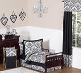 Black and White Isabella Girls Toddler Bedding 5pc Set
