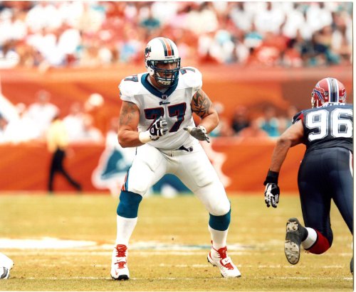 JAKE LONG MIAMI DOLPHINS 8X10 HIGH GLOSSY SPORTS ACTION PHOTO (N)