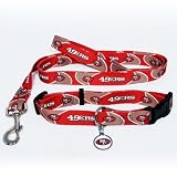 San Francisco 49ers Dog Pet Set Leash Collar ID Tag XS