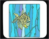 Decorated Mouse Pad with green, ocean, yellow, fish, underwater, seaweed, swim, flat