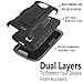 LG Transpyre Case, LG Tribute Case LS660, LG Optimus F60 Case, Starshop LG Transpyre, Tribute LS660 F60 Hybrid Full Protection High Impact Dual Layer Holster Case with Kickstand and Locking Belt Swivel Clip With Premium Screen Protector (Black)