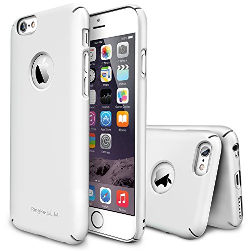 iPhone 6 Case - Ringke SLIM ***Top and Bottom Coverage*** [All Around Protection][Logo Cutout WHITE] Advanced Dual Coating Technology All Around Protection Hard Case for Apple iPhone 6 4.7 Inch - Eco Package