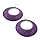 Large Round Drop Pierced Fashion Earrings Purple & Silver