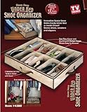 Underbed Shoe Organizer - With Sewn In Fabric Shoe Dividers. No Cardboard!