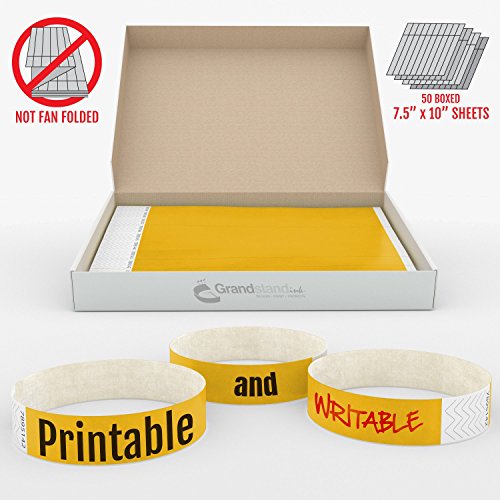 Grandstand 3/4-Inch Tyvek Event Wristbands for easy VIP identification, Neon Orange, 500 Count