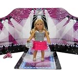 18 " Doll Play Scene Backdrop, a Doll House for American Doll Furniture. Perfect for 18 Inch American Girl Dolls, Barbie, Teddy Bears and More! Reversible Doll Fashion Runway & Doll Bed Room PlayScene & Floor Board!