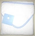 Cozy Hooded Towel - Light Blue Gingham (30" X 30")