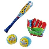 【ノーブランド 品】コウモリ　ソフト　ボール＆スティッキー　ミット野球　スポーツ　セット　子供　屋外　ゲーム　贈り物