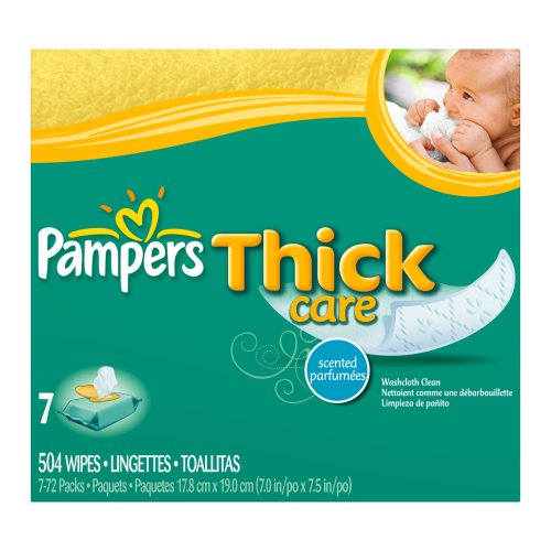 Pampers ThickCare Wipes, Scented, 504-count Box