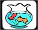 Decorated Mouse Pad with gold, water, fish, pet, bowl