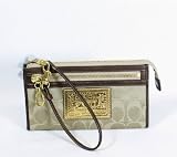 NEW AUTHENTIC COACH POPPY SIGNATURE ZIPPY WALLET WRISTLET (Khaki/Bronze/Brass) Review