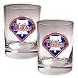 Philadelphia Phillies MLB 2pc Rocks Glass Set - Primary Logo by Great American Products