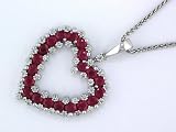 14K 2.50 CTW Ruby & Diamond Heart Pendant