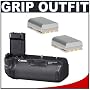 Canon BG-E3 Battery Grip for Digital Rebel XT & XTi Digital SLR Camera + (2) Spare NB-2LH Lithium-Ion Battery Pack