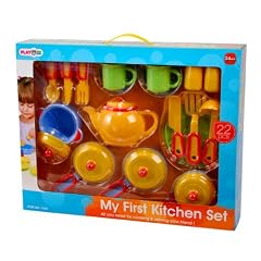 PlayGo 3145 - K�chen-Set, bestehend aus 22 Zubeh�rteilen (T�pfe, Pfannen, Teller, Tassen, Besteck uvm.)