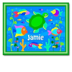 Somethin' Fishy Large Green Personalized Print