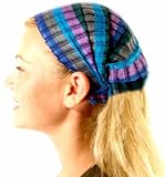 MayaWear Bandana - Iris Handwoven 100% Cotton with Elastic Backing Easy to wear
