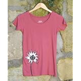 Ecozuzu 'Spike Flower' Organic Scoop Neck Shirt (Blush)