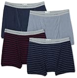 Fruit of the Loom Men's 4-Pack Stripe/Solid Assorted Trunks