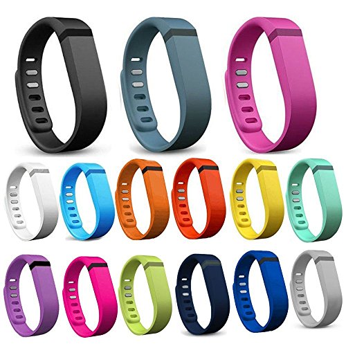 Henoda 15 Pcs Large Replacement Bands with Clasps for Fitbit Flex Only /No Tracker (Pack of 15 (Large))