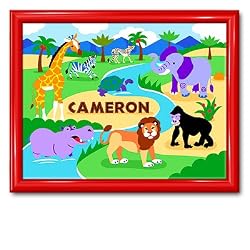 Wild Animals Large Gloss Red Personalized Print