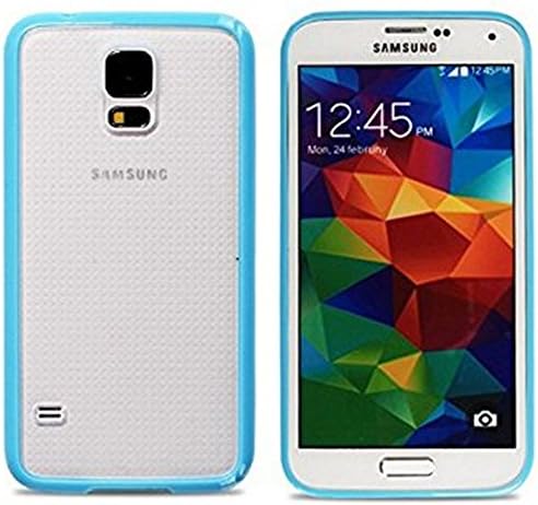 Samsung Galxy S5 Clear Case, MobilePick® Ultra Slim Shock Absorbing Clear Back Case with Fashion Colour Bumper for Samsung Galxy S5 i9600 - Blue