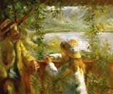 Art Reproduction Oil Painting - Renoir Paintings: Near the Lake - Classic 20 X 24 - Hand Painted Canvas Art