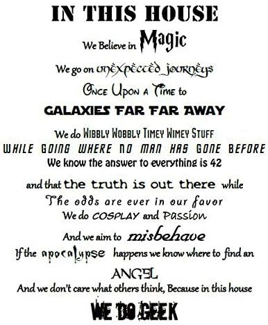 In This House We Do Geek- Simple black and white version