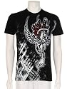 "JiPPiJ" Red Rose, Wing and Sword Cotton Adult Mens Fashion T-Shirt - Sale !