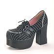 4 1/2 Inch Trendy Goth Shoes Punk Style Mid Platform Spectator Shoe Lace Up