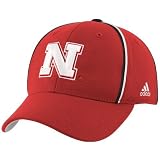 adidas Nebraska Cornhuskers Youth Red Team Color Trim Flex Fit Hat