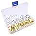 BEADNOVA 1600pcs Silver Plated/Gold Plated Sparkle Beads Smooth Round Loose Beads 3mm 4mm 6mm with Container Box Jewelry Making