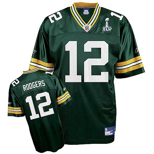 Reebok Green Bay Packers Aaron Rodgers Super Bowl XLV Replica Jersey Large