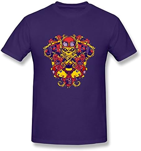 Cool Colorful Skull Tees Design For Men Purple