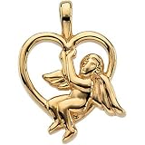 14K Yellow Gold Angel Heart Pendant - 18.50x14.50mm