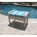 Grenada Patio Ottoman in White Wash