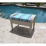 Grenada Patio Ottoman in White Wash