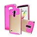 LG G Stylo Case, Sophia Shop Hard Plastic Silicone Protective Case Rubber Bumper Slim Heavy Duty Dual Layer Hybrid Shockproof Cover For LG G Stylo/LG G Stylus LS770 (Gold+Rose)