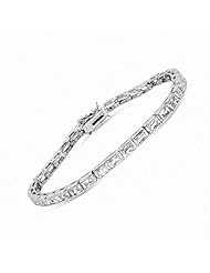 CleverSilvers CZ. 3mm Octagon Sterling Silver Bracelet