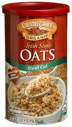 Country Choice Organic Irish Steel Cut Oats, 30-Ounce Canisters (Pack of 6)