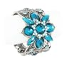 Antique Blue Crystal and Beaded Cuff Bangle Bracelet Fashion Jewelry