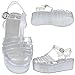 NB By KSC Women's Platform Sandals Jelly Adjustable Strap Casual Comfort Shoes