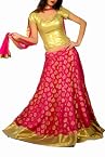 Pink Banarasi Lehenga with Sequin Corset