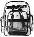 K-Cliffs Clear Transparent PVC Multi-pockets School Backpack/ Outdoor Backpack with Color Trim