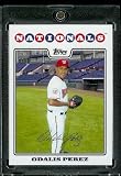 Odalis Perez - Washington Nationals - 2008 Topps Updates & Highlights Baseball Card in Protective Screw Down Display Case!