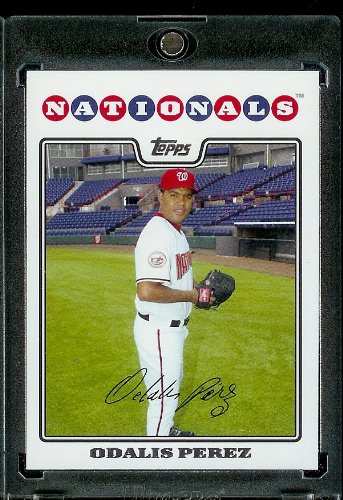 Odalis Perez - Washington Nationals - 2008 Topps Updates & Highlights Baseball Card in Protective Screw Down Display Case!